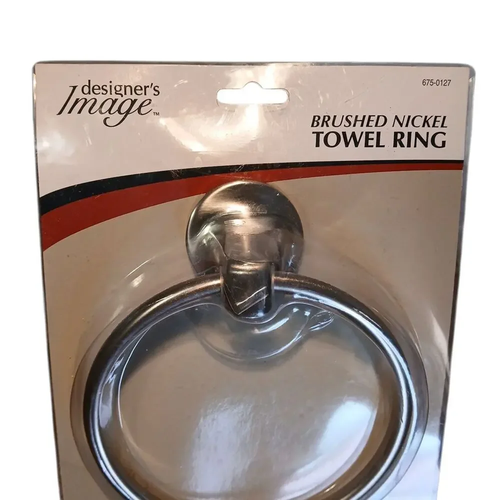 Designer's Image Brushed Nickel Wall Mounted Bathroom Towel Ring 675-0127‎ New